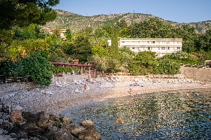 Hotel exterior and beach