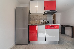 Studio balcony kitchen