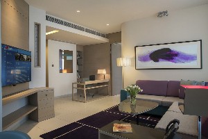 One-bedroom suite with kitchenette amenities.