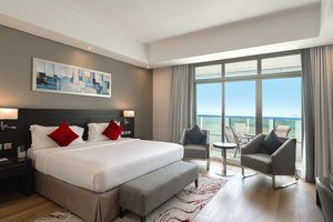 Spacious room with racecourse views.