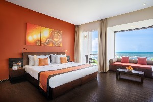 Private balcony with sea views.