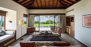 Soft white sands just steps away.