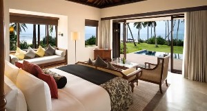 Soft white sands just steps away.